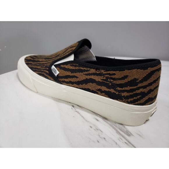 NEW Vans Zebra Woven Tiger Print Slip On SF Brown Sneaker SIZE MENS 8 /WOMEN 9.5 - Picture 4 of 7